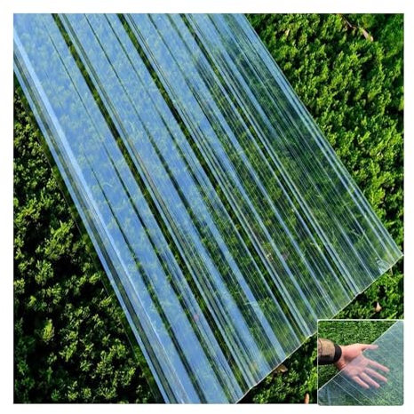 Fogli Pretagliati di Vetroresina Ondulata,Lastra Resistente ai Raggi UV de Serre,Pannelli da Tetto Trasparente,Antipioggia Pensilina Tettoia,con Viti ,Copertura Tettoia(12pcs,0.9*0.8m/35*31in)