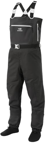 BASSDASH Men’s Lightweight Breathable Chest Wader Black Camo Stockingfoot for Fly Fishing Hunting FW11
