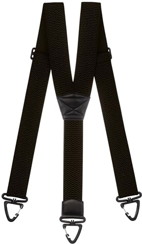 Olata Bretelle Robuste XXL a Y con Moschettoni in Plastica – 5 cm di Larghezza, Elastiche. Nero