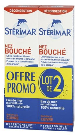 Sterimar Spray Nez Bouché Hypertonique Dès 3 Ans 2x100ml