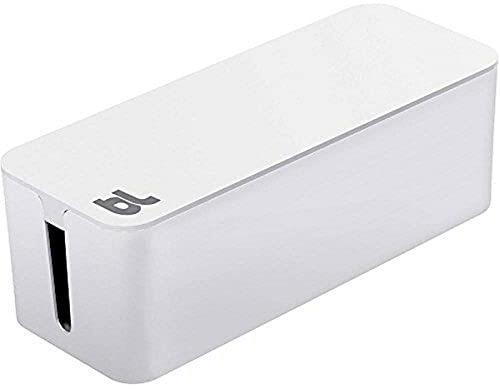 Bluelounge CableBox cable organizer hides messy, loose, tangled cables White color (CB01WH)