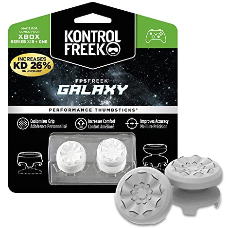 KontrolFreek FPS Freek Galaxy Weiß für Xbox One und Xbox Series X Controller | Performance Thumbsticks | 1 x Hoch, 1 x Mittel | Weiß
