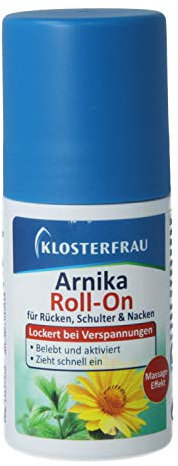 Klosterfrau Arnika Massage Roll-On | 50 ml | zur Lockerung von Verspannungen | entspannt Nacken, Schultern und Rücken | belebt die Haut & zieht schnell ein | einfache Anwendung ohne Händewaschen