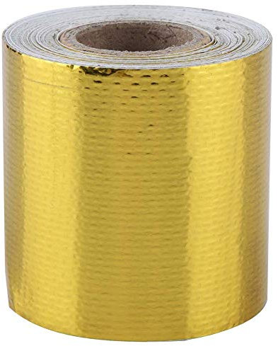 For Heat Tape Gold -- Car Aluminum Foil Adhesive Tape 5M * 5Cm/16.4Ft * 2In Aluminum Foil Adhesive Reflective Heat Shield Wrap Tape(Golden)