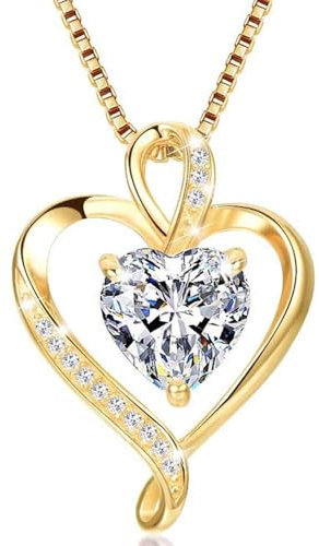 LAVUMO Herzkette 925 Silber Rosegold Gold Damen Halskette - Herz änhänger Silber Kette Damen Schmuck Geschenk für Frau Frauen MaMa Freundin an Geburtstags Weihnachten Valentinstag Hypoallergen Ketten