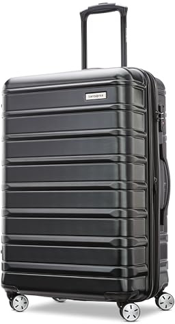 Samsonite Omni 2 Hardside 3 Piece Set - Includes Global Carry-On, Medium, & Large Checked Suitcases - 360° Dual Spinner Wheels - Integrated TSA Lock & Expansion - Amazon Exclusive - Midnight Black