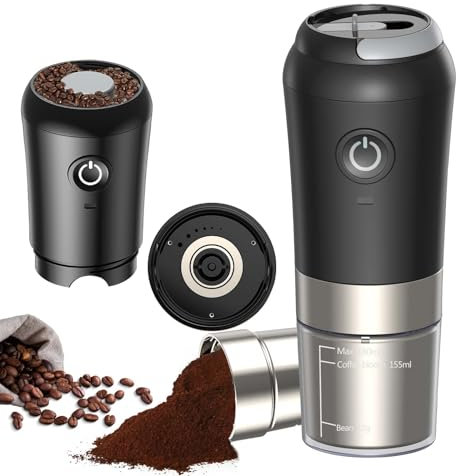 OBEST Moulin à Café électrique,3 en 1 Moulin à Café et Machine à Infuser, Agitateur d'épices Réglable,Tasse Amovible,Convient pour les Grains de Café,les Herbes,Les épices