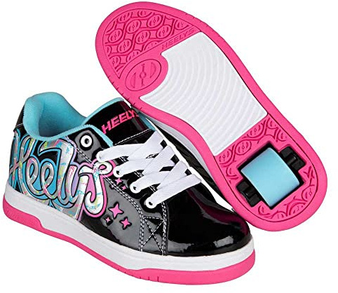 Heelys Unisex Split Sneaker, Schwarz/Neon Pink/Multi, 40 EU, Schwarz, Neon-Pink, Mehrfarbig, 40.5 EU