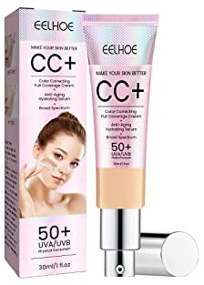 CC Cream, Crema Corretrice Del Colore, Crema Viso Colorata Spf 50+, Fondotinta CC Cream, Pre Make Up Cream-Primer, Nasconde Naturalmente Le Imperfezioni, Ripara E Sbianca La Pelle -Medium