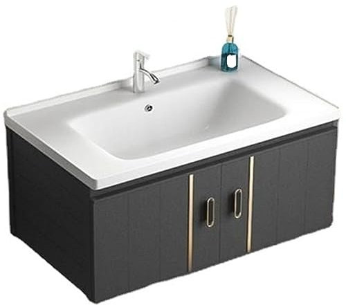 CASEGO Wall-mounted Washbasin Cabinet Combination Durable Double-door Locker Large-capacity Storage Household Bathroom Washstand (80 * 47CM)