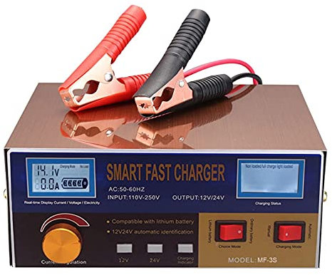 ligent Automatic Battery r 12V/24V Batteri r Renditioner Pulse med Digital Display for bilcell Motorcykelbatteri Litiumbatteri