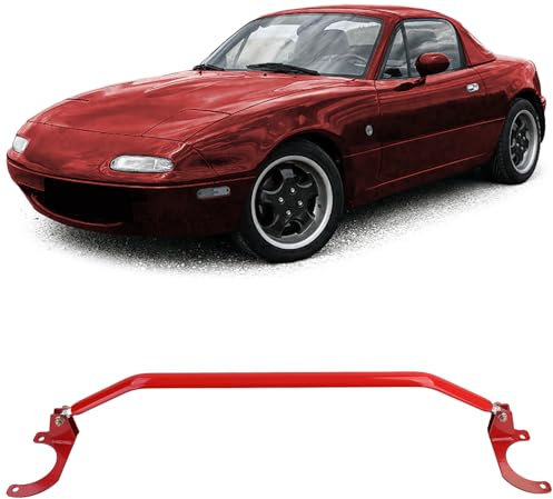 Aluminium Domstrebe Rot vorne 3tlg verstellbar für Mazda MX5 NA NB 89-00