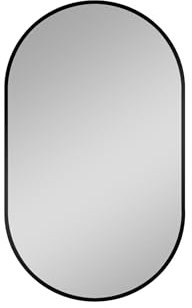Talos Design Spiegel oval Schwarz 45 x 75 cm – Feuchtraumgeeigneter Wandspiegel für Badezimmer und Garderobe – Hochwertiger Spiegel mit Aluminiumrahmen – Moderner Badspiegel in Schwarz