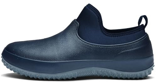 EXECAB Rain Shoes Slip-On Chef Shoes for Men's and Women,EVA Waterproof Anti-Slip Oil Resistant Restaurant Kitchen Work Shoes,Blue,36