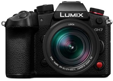 Panasonic Lumix DC-GH7LE Micro Cuatro Tercios Cámara Sin Espejo, Leica Lente 12-60mm DG Vario-Elmarit H-ES12060, 25,2 MP, C4K/4K 4:2:2 60/50p, AF Híbrido Fases, IS Activo, OLED, Negro
