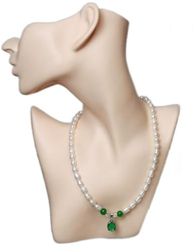 Schmuckbüste Hautfarbe | Schmuck-Mannequin Büste als Schmuckständer für Ketten/Ohrringe | Schaufensterpuppe Weiblich Kopf/Schulter für Präsentationen von Schmuck | Kettenständer Ohrring Display