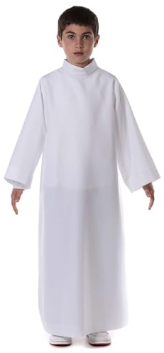 Holyart Abiti Prima Comunione: Tunichetta Comunione Tessuto Bianco Coprente in Primis Linea Classica, 130 cm (51 INC.)