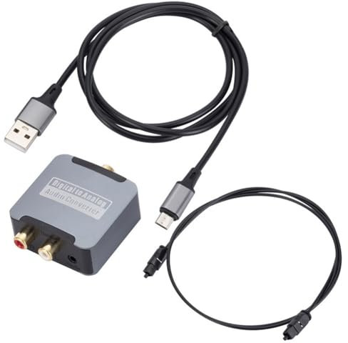pawlickio Convertidor de Audio Coaxial de Fibra óPtica Digital TV SPDIF a Decodificador Digital a AnalóGico Lotus Audio de 3,5 Mm