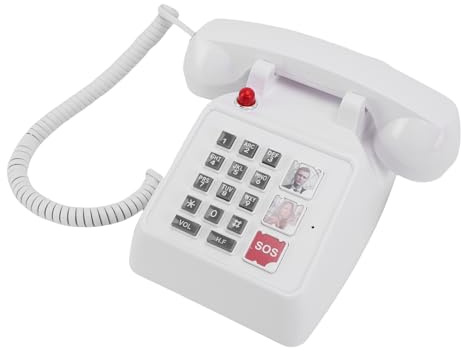 Plyisty Stor Knapptelefon för Seniorer, Sladdad Hemtelefon med Stor Nyckel, en Touchuppringning, Hög Volym, Fjärrkontroll, för äldre
