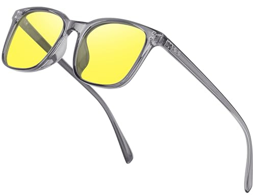 Ymmott Occhiali Guida Notturna Polarizzati - Antiriflesso Occhiali da Sole Lenti Gialle per Uomo Donna Guida Night Vision Goggles