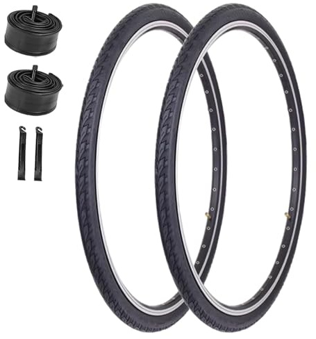 700x38c(40-622) par racercykeldäck och innerslang Schraderventil 48 mm | Cykeltillbehör med 2 spakar | 60 TPI punkteringsskyddade däck for stads-, grus- och hybridcykling