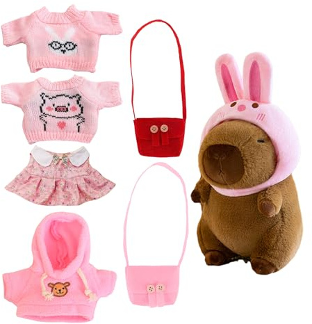Genérico Peluche Capibara 9IN Incluse | Adorable | Set de Pinces | Capibara en Tissu Doux | Jouet avec Accessoires | Cadeau pour et bébés