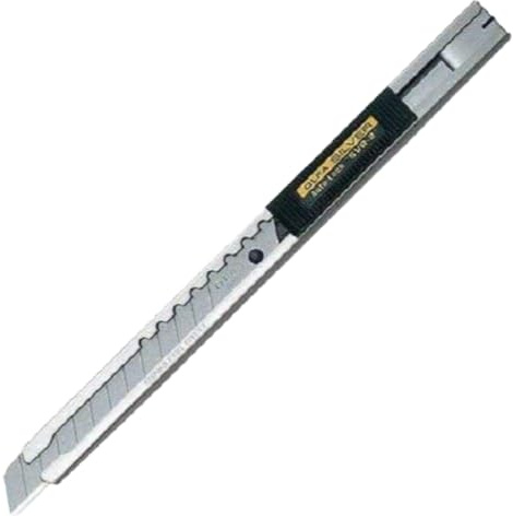Olfa SVR-2 Slimline Stainless Steel Snap Knife with Pocket Clip, Grey