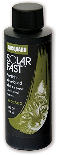 Jacquard Solarfast Dye Sun Activated Ink for Fabric, Paper, Textile Painting, Light Sensitive Screen Printing Craft, Avocado, 236ml (8oz)