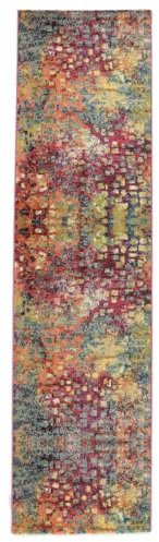 RugVista, Davina, Teppich, Mittelflor, 80 x 400 cm, Läufer, Modern, Oeko-Tex Standard 100, Polypropylene, Flur, Schlafzimmer, Küche, Wohnzimmer, Schwarz/Grau, Braun