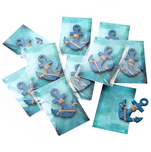 Logbuch-Verlag 20 Piccoli Regali Ancora Cartolina confezionati Blu Decorazione Tavolo Vintage marittimo piccolo regalo ospiti invitati give away festa