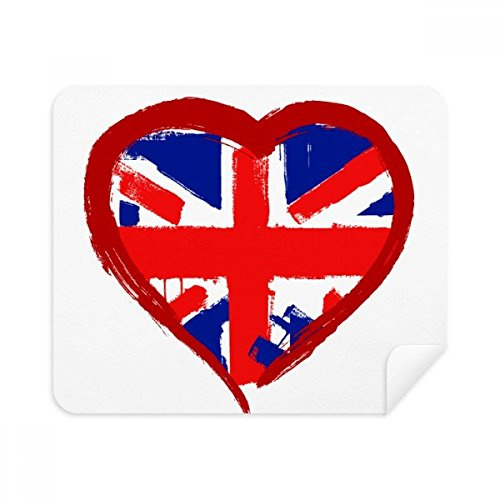 Love Heart UK England landmärke mobil-display av glasögonputsduk 2 mockatyg