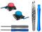 ElecGear [Neue Edition] 2PCs Ersatz-Joystick Analogen Sensor für Nintendo Joy-con Controller und Switch Lite, Links und Rechts 3D Thumbstick Rocker mit Kappe, Reparatur Werkzeuge Kit (Neon-Rot / Blau)
