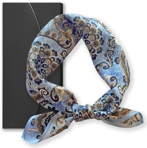SUOXU Silk Neck Scarf Women,100% Silk Satin Square Head Scarf,Gifts for Mum,Girls Birthday Gifts,Mothers Day Gifts from Daughter,Son,Presents for Mum(53 x 53cm(Mandala)