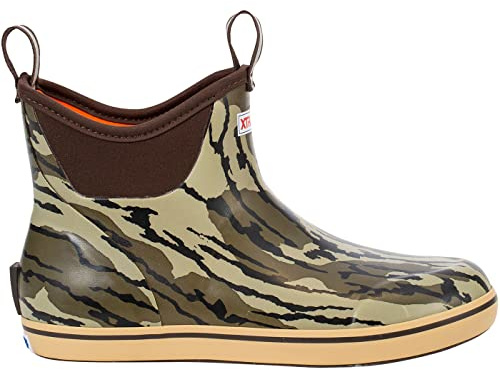 XTRATUF Men's 6 Waterproof Slip Resistant Breathable Lightweight Rubber Performance Ankle Deck Boat Fishing Boots, Bottomland Original, 10