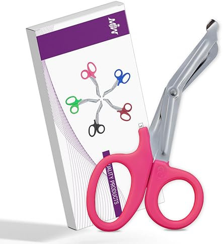 Utility Bandage feu de sauvetage Tuff Cut Scissor First Aid Infirmière paramédicale Trauma Trauma Ciseaux médicaux de premiers secours CE (7,5, Pink)
