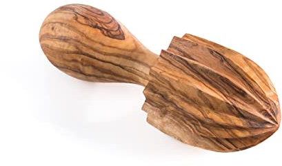 Darido Presse-citron en bois d'olivier naturel - 15 cm - Fait main - Résistant - Presse-orange et citron en bois - Extracteur de jus manuel - Presse à fruits - Extraction de jus manuelle et rapide