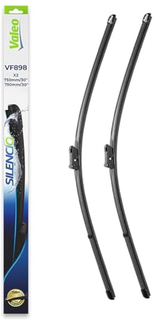 VALEO Silencio Wischer - VF898 - Leistungsstarke, hervorragende Sicht auf der Straße, einfache Montage - originale Flachblätter 750mm/750mm - Vorne - Set mit 2 Wischerblättern - 577898