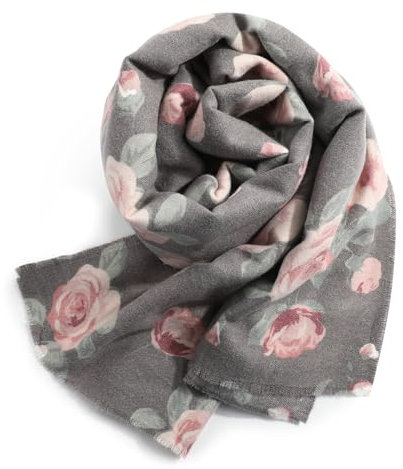 Superora Damen Schals Weiche Warm Stola Herbst Winter Gedruckt Langer Schal Scarf Florales Gedrucktes Muster 190cm*65cm