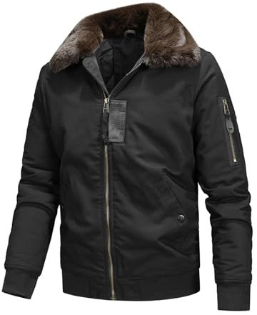 Generisch Black Jacket, Men's Youth Jacket Cotton Top Work Cloth Collar Coat Winter Jacket Men Herrenwesten Sommer Trench Coat Sicherheitsweste Coats For Waterproof Jacket Peacoat (M, Schwarz)