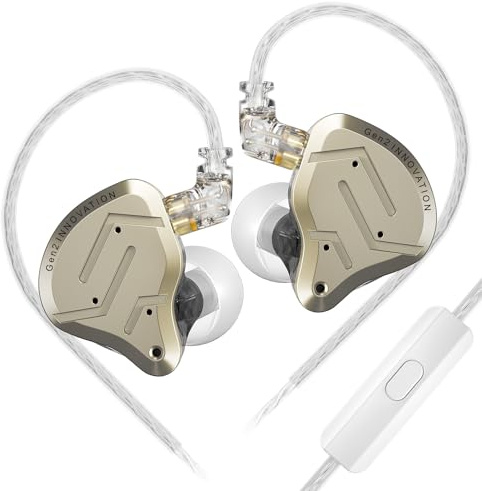 KZ ZSN PRO - Cuffie per monitor da 5,1 cm, 1BA+1DD 5 driver IEM, con copertura in metallo, auricolari HiFi cablati, con cavo staccabile a 2 pin, per musicisti, DJ batteristi audiofili