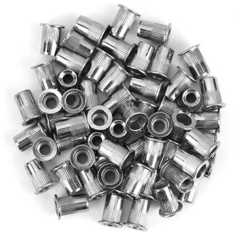 60 pièces écrous à riveter filetés M6 en acier inoxydable, écrou à rivet fileté à tête plate - Résistance à la rouille, Installation facile, Polyvalence d'utilisation, Idéal pour divers matériaux