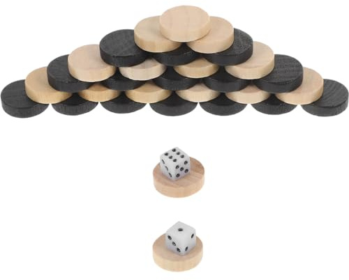Toyvian Pedine Per Backgammon E Scacchi in Legno 30 Pezzi Accessori Per Giochi Da Tavolo Tradizionali 0.71X0.20 Pollici Sostituzione Facile Per Famiglia E Bambini