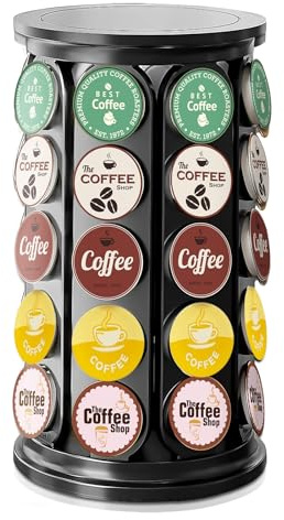 TOMSHUB K Cup Holder, Coffee Pod Storage Carousel Holder Organizer Compatible with 40 Keurig K-Cup Pods, Home or Office Kitchen Counter Organizer