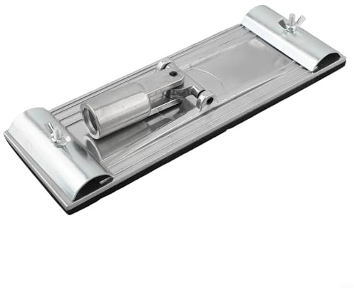 HomeVortex Soporte de lijadora manual de aleación de aluminio Bloque de lijado de paneles de yeso con conexión de rosca para pulido exterior de madera y metal, tratamiento de pintura corporal
