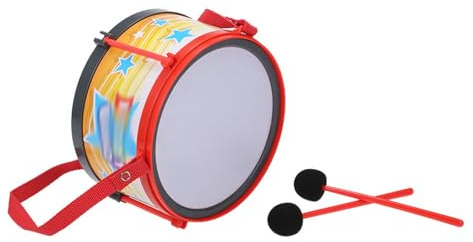 Keenso Ensemble de Batterie pour Enfants, Jouet de Tambour à Main en Plastique avec Sangle Réglable et 2 Maillets Souples, Bords Arrondis, Son de Rythme Clair pour l'apprentissage de la Musique