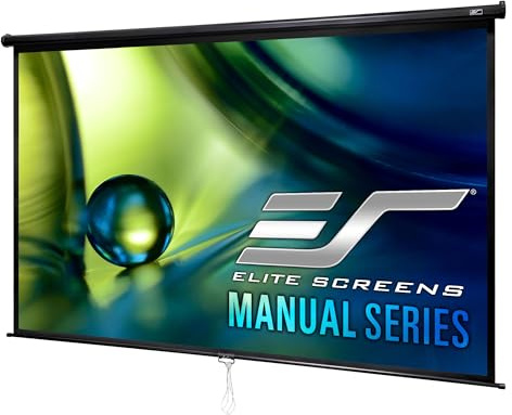 Elite Screens Manual Series, 84-INCH 16:9, Pull Down Manual Projector Screen with AUTO LOCK, Movie Home Theater 8K / 4K Ultra HD 3D Ready, 2-YEAR WARRANTY, M84UWH, 16:9, 80.4W x 57.6H, Black