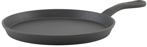 Winco Round Cast Iron Grill Pan, 10-Inch, Black Finish
