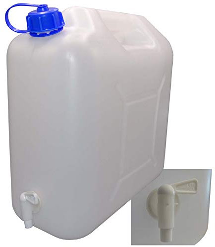 Hossi's Wholesale 1 x 20 L Kanister mit Deckel, Zapfhahn und Ausgießer, Natur Trinkwasser