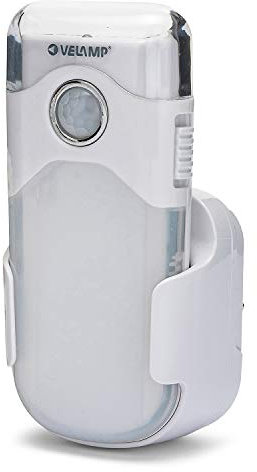 Velamp Night Guard lampe de secours automatique avec fonction lumière de courtoisie et détecteur de mouvement LED Idéale pour couloirs, escaliers, chambre à coucher, salon, blanc