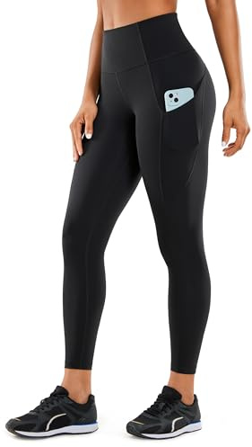 CRZ YOGA Naked Feeling Leggings Fickor 25'' | Elegant, hyfsad kompression, träning, invändig dragsko, för kvinnor